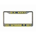 thumbnail image 1 of USS RATHBURNE FF 1057 License Plate Frame Gold Chrome Metal Military Navy USN 1 Car Truck RV F001, 1 of 1