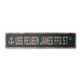 thumbnail image 1 of USS REUBEN JAMES FFG 57 Vintage Plastic Street Sign us navy ship veteran sailor gift | Indoor/Outdoor | 36" Wide, 1 of 4
