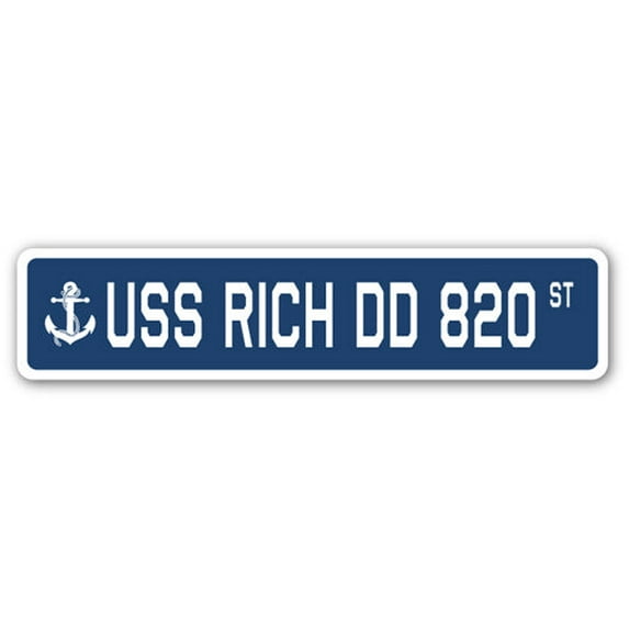 USS RICH DD 820 Street Sign us navy ship veteran sailor gift