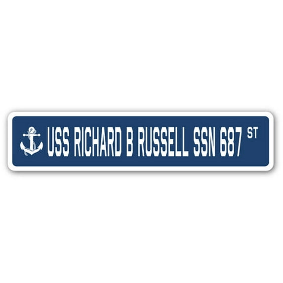 USS RICHARD B RUSSELL SSN 687 Street Sign us navy ship veteran sailor gift
