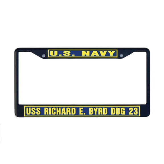 USS RICHARD E BYRD DDG 23 License Plate Frame Black Metal Military Navy USN Car Truck RV F001