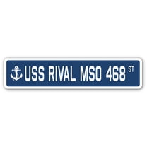 USS RIVAL MSO 468 Street Sign us navy ship veteran sailor gift