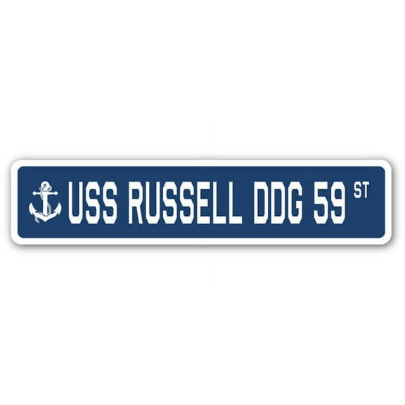 USS RUSSELL DDG 59 Street Sign us navy ship veteran sailor gift