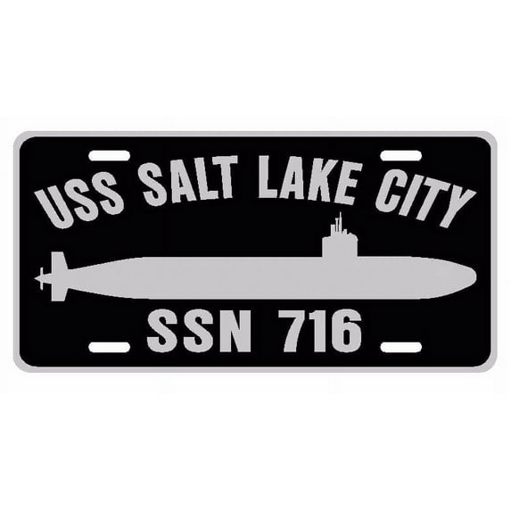 USS SALT LAKE CITY SSN 716 Aluminum License Plate Military Navy USN Car Truck RV PL001