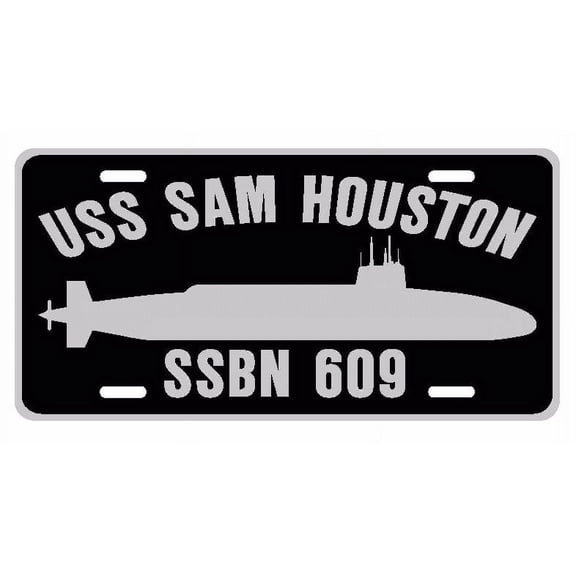 USS SAM HOUSTON SSBN 609 Aluminum License Plate Military Navy USN Car Truck RV PL001