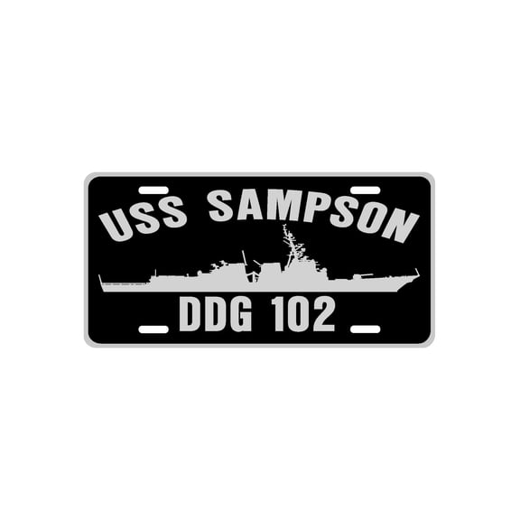 USS SAMPSON DDG 102 Aluminum License Plate Military Navy USN Car Truck RV PL001