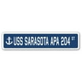 thumbnail image 1 of USS SARASOTA APA 204 Street Sign us navy ship veteran sailor gift, 1 of 5