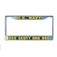 thumbnail image 1 of USS SCOTT DDG 995 License Plate Frame Chrome Metal Military Navy USN Car Truck RV F001., 1 of 1
