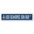 thumbnail image 1 of USS SEAHORSE SSN 669 Street Sign us navy ship veteran sailor gift, 1 of 5