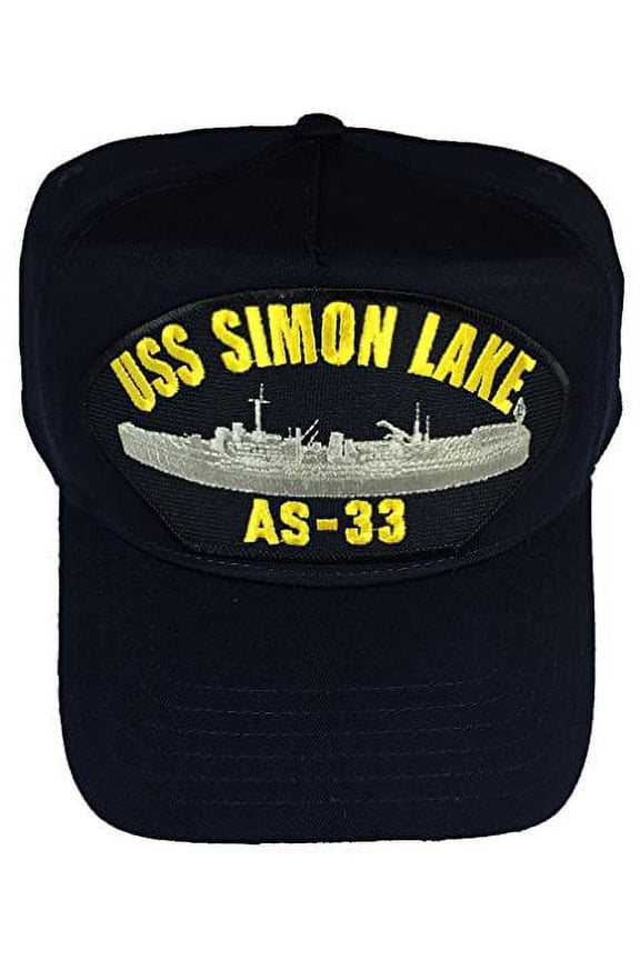 USS SIMON LAKE AS-33 HAT - NAVY BLUE - Veteran Owned Business