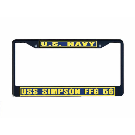 USS SIMPSON FFG 56 License Plate Frame Black Metal Military Navy USN Car Truck RV F001