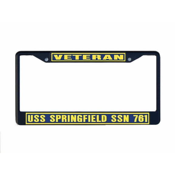 USS SPRINGFIELD SSN 761 License Plate Frame Black Metal Military Navy USN Car Truck RV F001