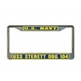 thumbnail image 1 of USS STERETT DDG 104 License Plate Frame Gold Chrome Metal Military Navy USN Car Truck RV F001, 1 of 1