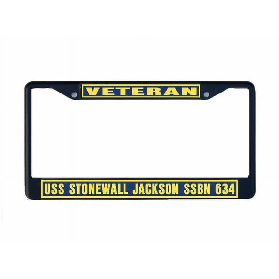 USS STONEWALL JACKSON SSBN 634 License Plate Frame Black Metal Military Navy USN Car Truck RV F001
