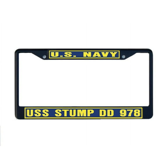 USS STUMP DD 978 License Plate Frame Black Metal Military Navy USN Car Truck RV F001