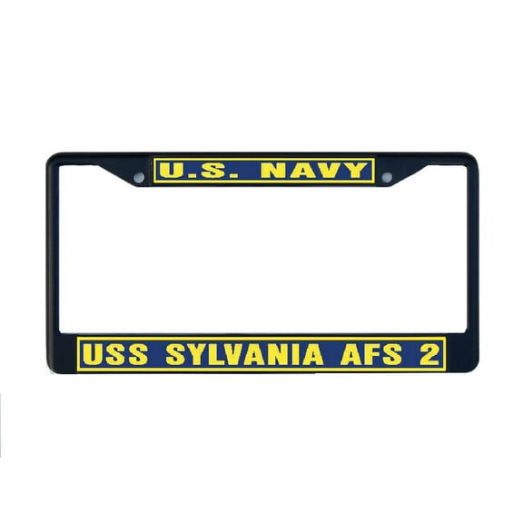 USS SYLVANIA AFS 2 License Plate Frame Black Metal Military Navy USN Car Truck RV F001