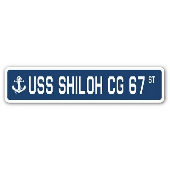 USS Shiloh Cg 67 Street [3 Pack] of Vinyl Decal Stickers | Indoor/Outdoor | Funny decoration for Laptop, Car, Garage , Bedroom, Offices | SignMission