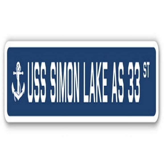 USS Simon Lake As 33 Street Sign - US Navy Ship Veteran Sailor Gift