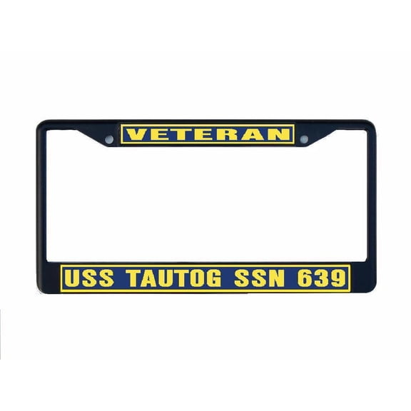 USS TAUTOG SSN 639 License Plate Frame Black Metal Military Navy USN Car Truck RV F001