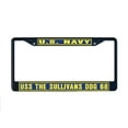 thumbnail image 1 of USS THE SULLIVANS DDG 68 License Plate Frame Black Metal Military Navy USN Car Truck RV F001, 1 of 1