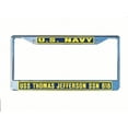 thumbnail image 1 of USS THOMAS JEFFERSON SSN 618 License Plate Frame Chrome Metal Military Navy USN Car Truck RV F001., 1 of 1
