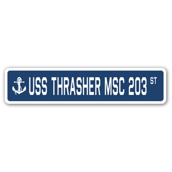USS THRASHER MSC 203 Street Sign us navy ship veteran sailor gift
