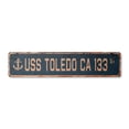 thumbnail image 1 of USS TOLEDO CA 133 Vintage Plastic Street Sign us navy ship veteran sailor gift | Indoor/Outdoor | 24" Wide, 1 of 4