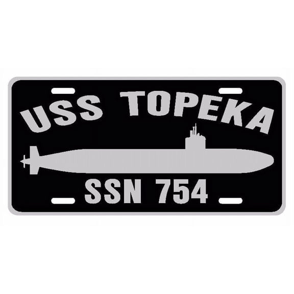 USS TOPEKA SSN 754 Aluminum License Plate Military Navy USN Car Truck RV PL001B