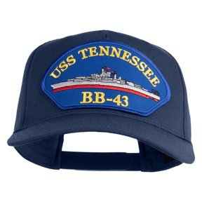 USS Tennessee BB 43 Blue Patched Solid Cotton Twill 5 Panel Prostyle Snap Cap - Navy OSFM