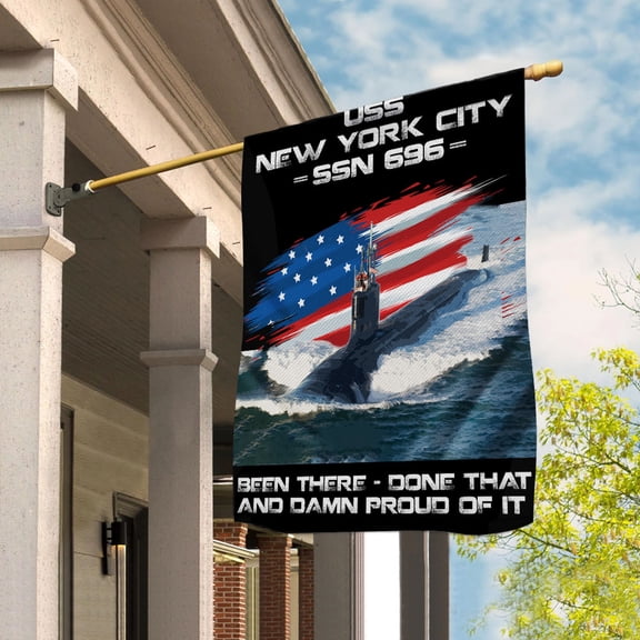 USS-USSNEW-YORK-CITY-SSN-696 Veterans Day, Flag Ship 4th of July , Patriotic Flag House Flag (29.5x39.5) Double Sided-USA Flags Premium Polyester-Decorative Indoor Outdoor Flag