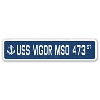 USS VIGOR MSO 473 Street Sign us navy ship veteran sailor gift