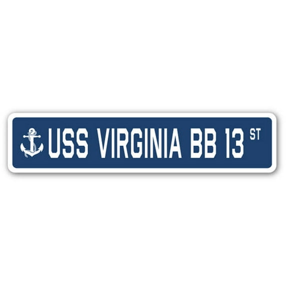 USS VIRGINIA BB 13 Street Sign us navy ship veteran sailor gift