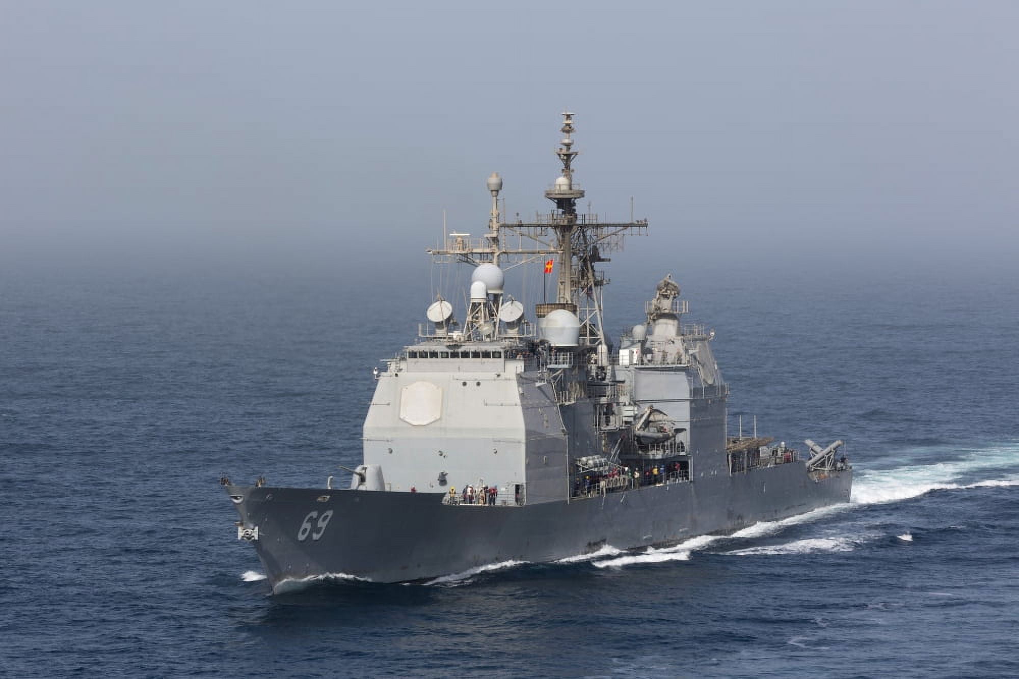 USS Vicksburg transits the Arabian Sea Canvas Art - Gert KromhoutStocktrek Images (35 x 23)