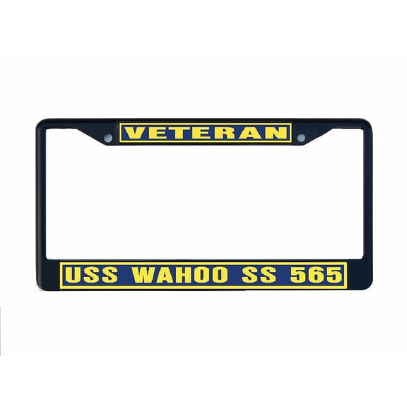USS WAHOO SS 565 License Plate Frame Black Metal Military Navy USN Car Truck RV F001