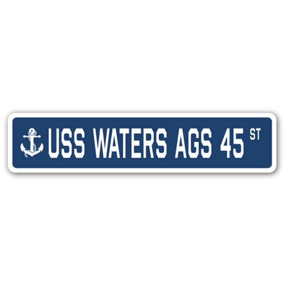 USS WATERS AGS 45 Street Sign us navy ship veteran sailor gift