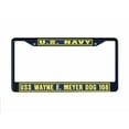 thumbnail image 1 of USS WAYNE E MEYER DDG 108 License Plate Frame Black Metal Military Navy USN Car Truck RV F001, 1 of 1