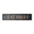 thumbnail image 1 of USS WEST VIRGINIA BB 48 Vintage Plastic Street Sign us navy ship veteran sailor gift | Indoor/Outdoor | 36" Wide, 1 of 4