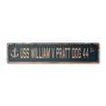 thumbnail image 1 of USS WILLIAM V PRATT DDG 44 Vintage Plastic Street Sign us navy ship veteran sailor gift | Indoor/Outdoor | 18" Wide, 1 of 4