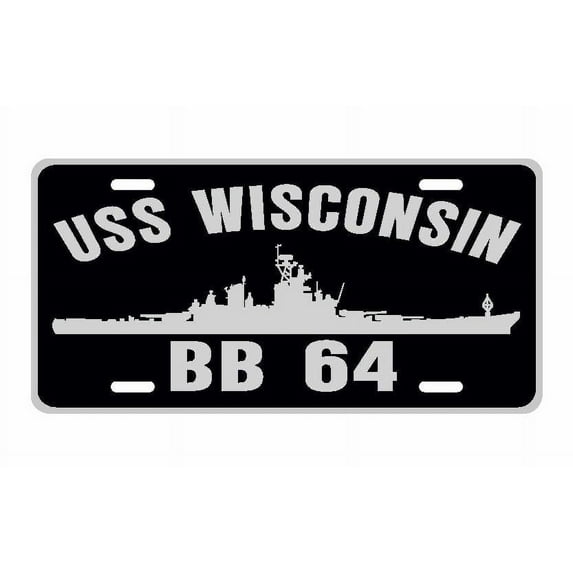 USS WISCONSIN BB 64 Aluminum License Plate Military Navy USN Car Truck RV PL001