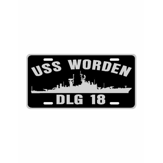 USS WORDEN DLG 18 Aluminum License Plate Military Navy USN Car Truck RV PL001