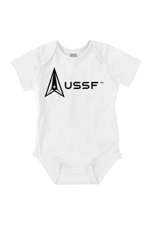 USSF Classic US Space Force Logo Romper Boys or Girls Infant Baby Brisco Brands 12M