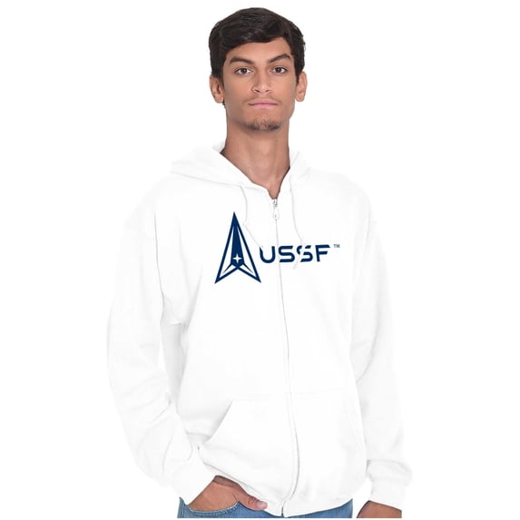USSF Classic US Space Force Logo Unisex Plus Size Zip Hoodie Brisco Brands 5X