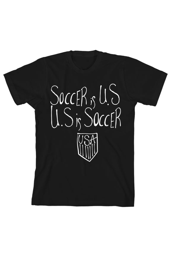 USSF Hand written style text, Logo Icon on Black Kids T-Shirt-Medium