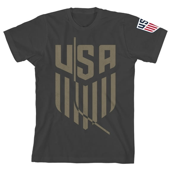 USSF Logo Icon on Charcoal Kids T-Shirt-Medium