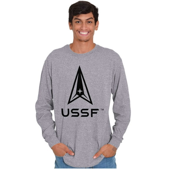 USSF Logo United States Space Force Unisex Plus Size Long Sleeve Shirt Brisco Brands 2X
