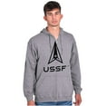 thumbnail image 1 of USSF Logo United States Space Force Unisex Plus Size Zip Hoodie Brisco Brands 2X, 1 of 5
