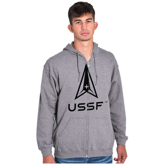USSF Logo United States Space Force Unisex Plus Size Zip Hoodie Brisco Brands 5X