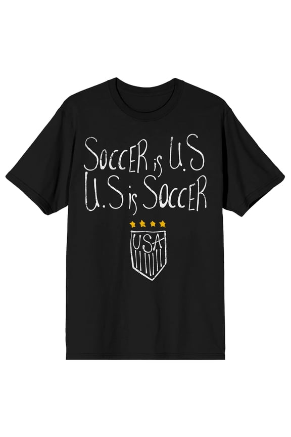 USSF Soccer is US US is Soccer Men's Black Crew Neck Short Sleeve T-Shirt-Small