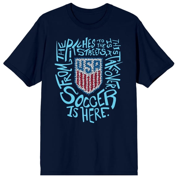 USSF Team USA Una Nacion Un Equipo Men’s Navy Blue Short Sleeve Tee-Large