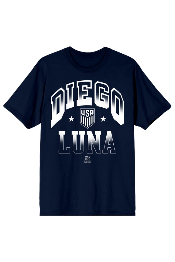 USSF X USMNTPA Diego Luna Logo Icons Adult Navy Crew Neck Short Sleeve T-shirt-3XL